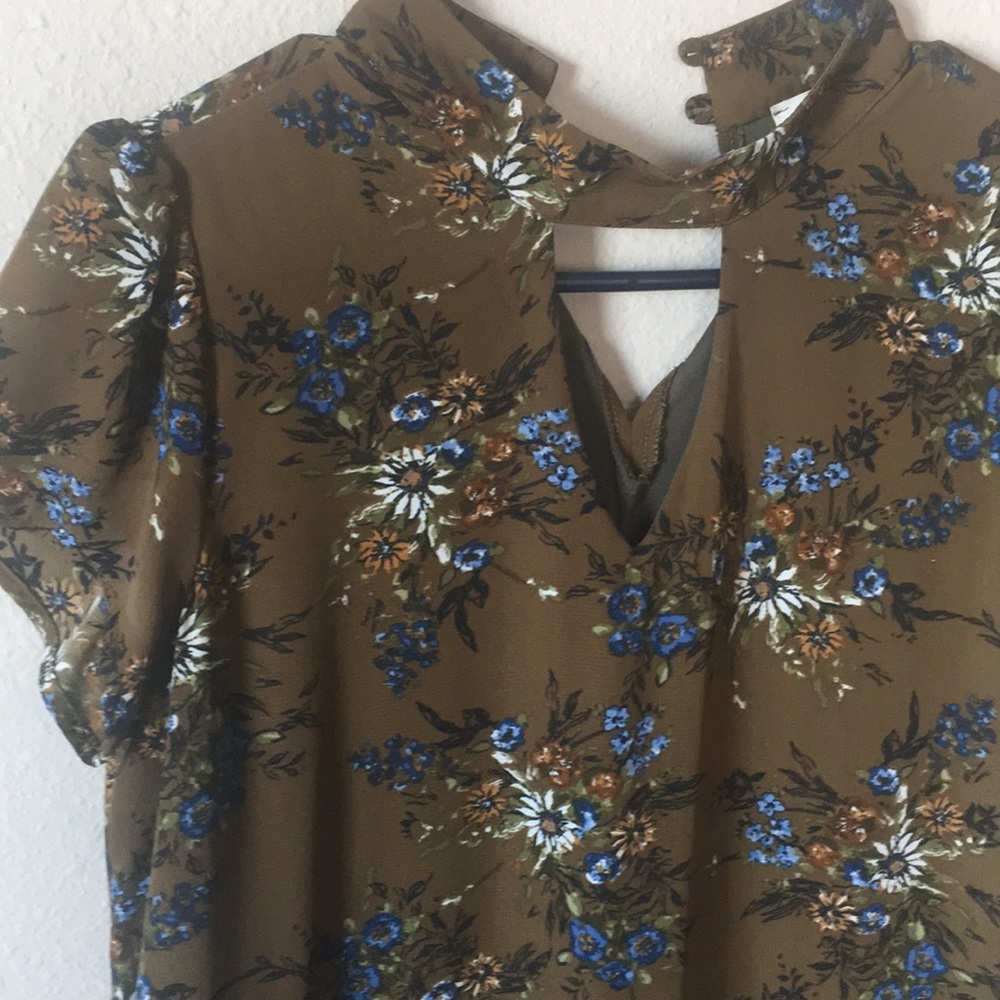 Olive Green Floral Dress